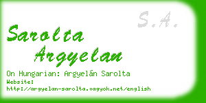 sarolta argyelan business card
