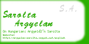 sarolta argyelan business card
